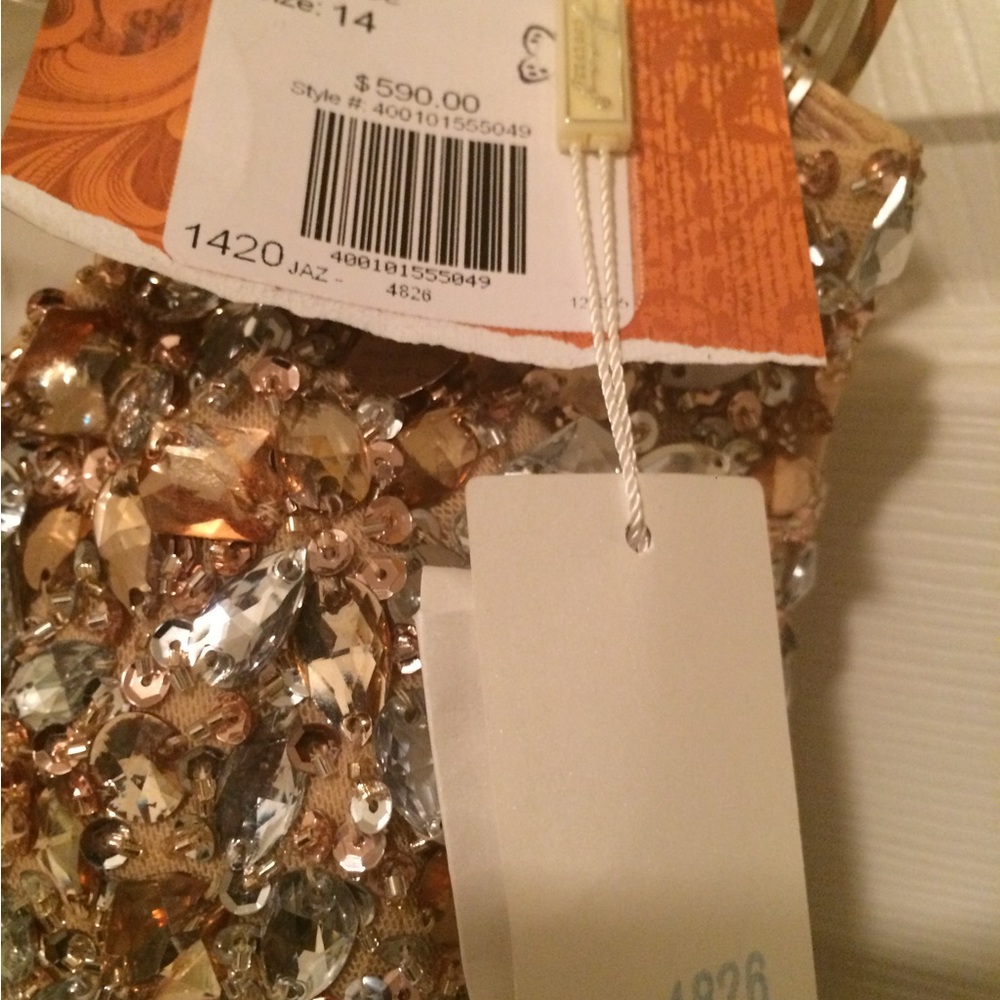Gold and Silver Sequin Evening Gown
